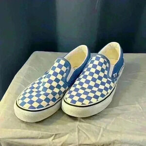 VANS Classic Blue/Cream/White Checkerboard
